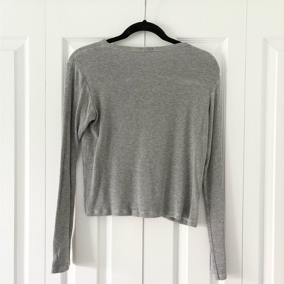 Brandy Melville Grey Henley Top - Picture 2 of 3